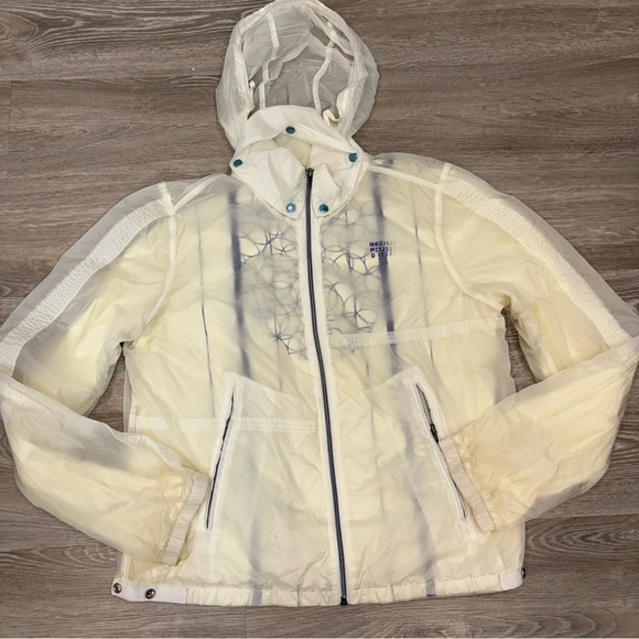 Diesel Windbreaker White Jacket Design Multi Pocket Design Unisex Women L Mens S - Picture 3 of 12